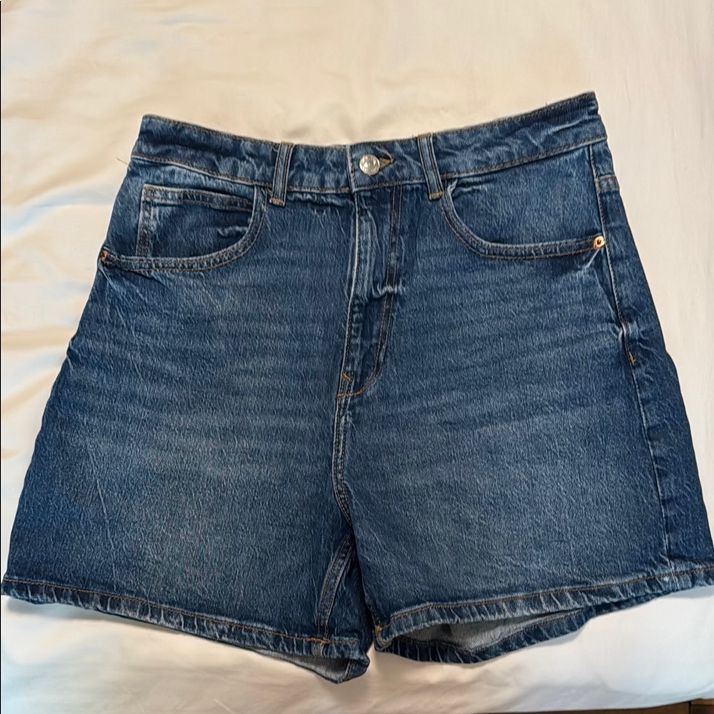 Zara Blue Jean Shorts High-Waisted